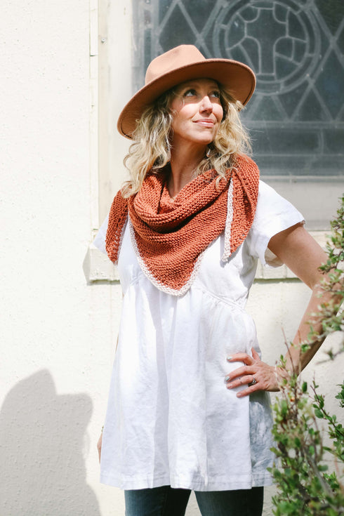 Just Getting Started Triangle Scarf Knitting Pattern